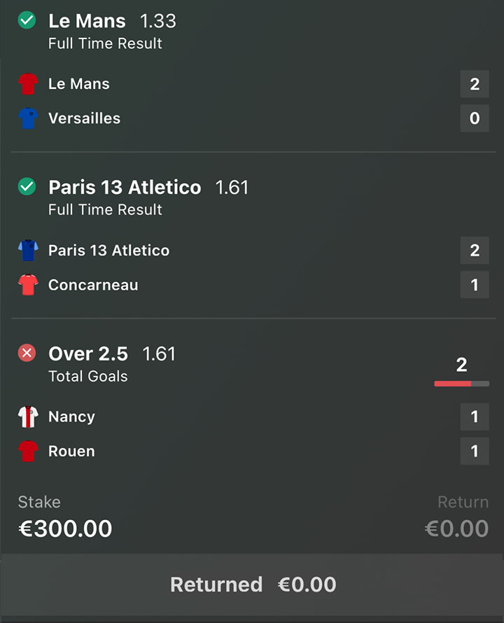 €300.00 LOSS
