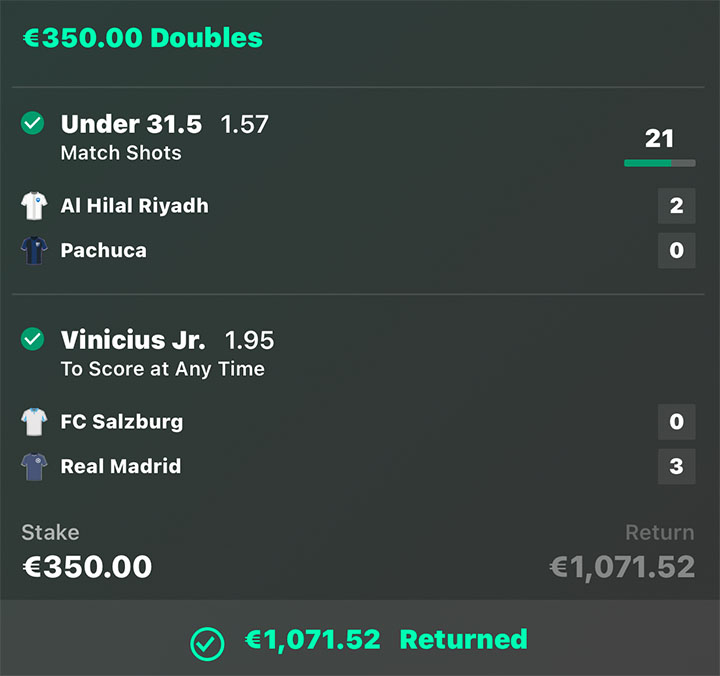 €1.071.52 RETURNED
