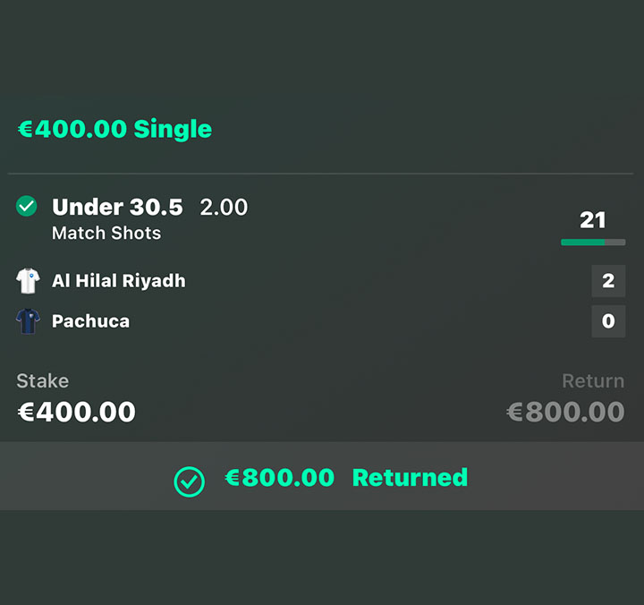 €800.00 RETURNED