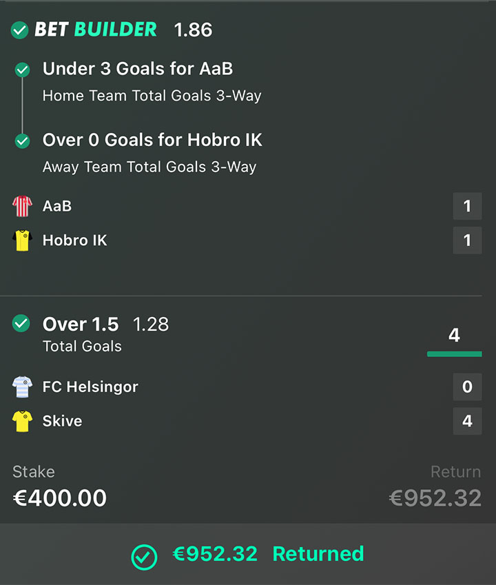 €952.32 RETURNED