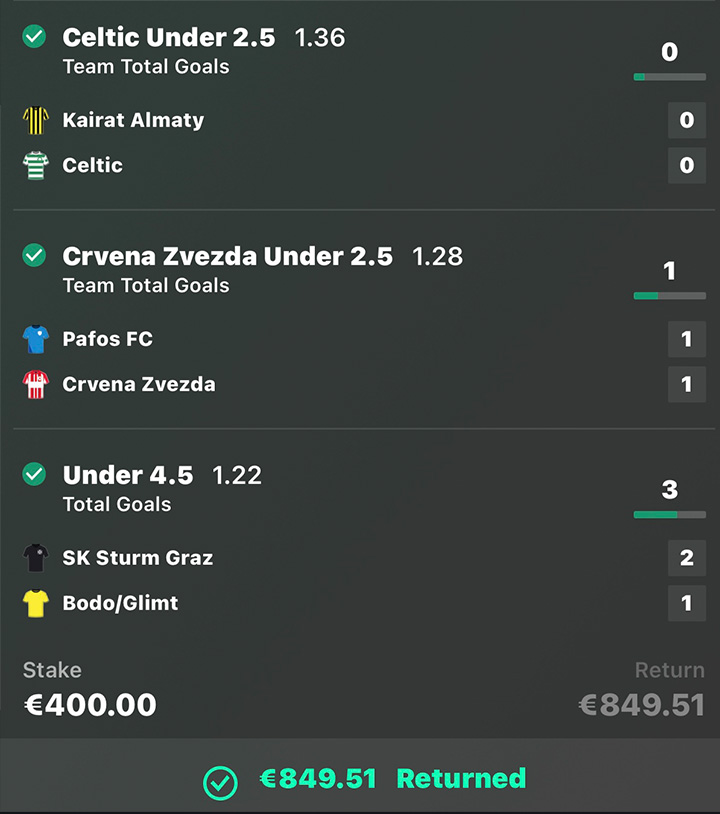 €849.51 RETURNED