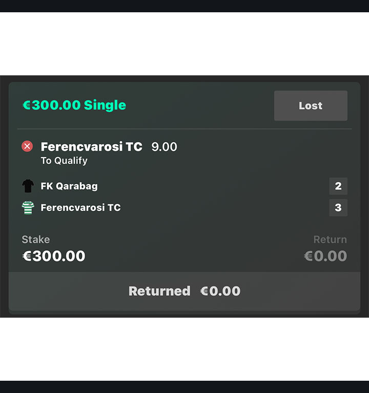 €300.00 LOSS